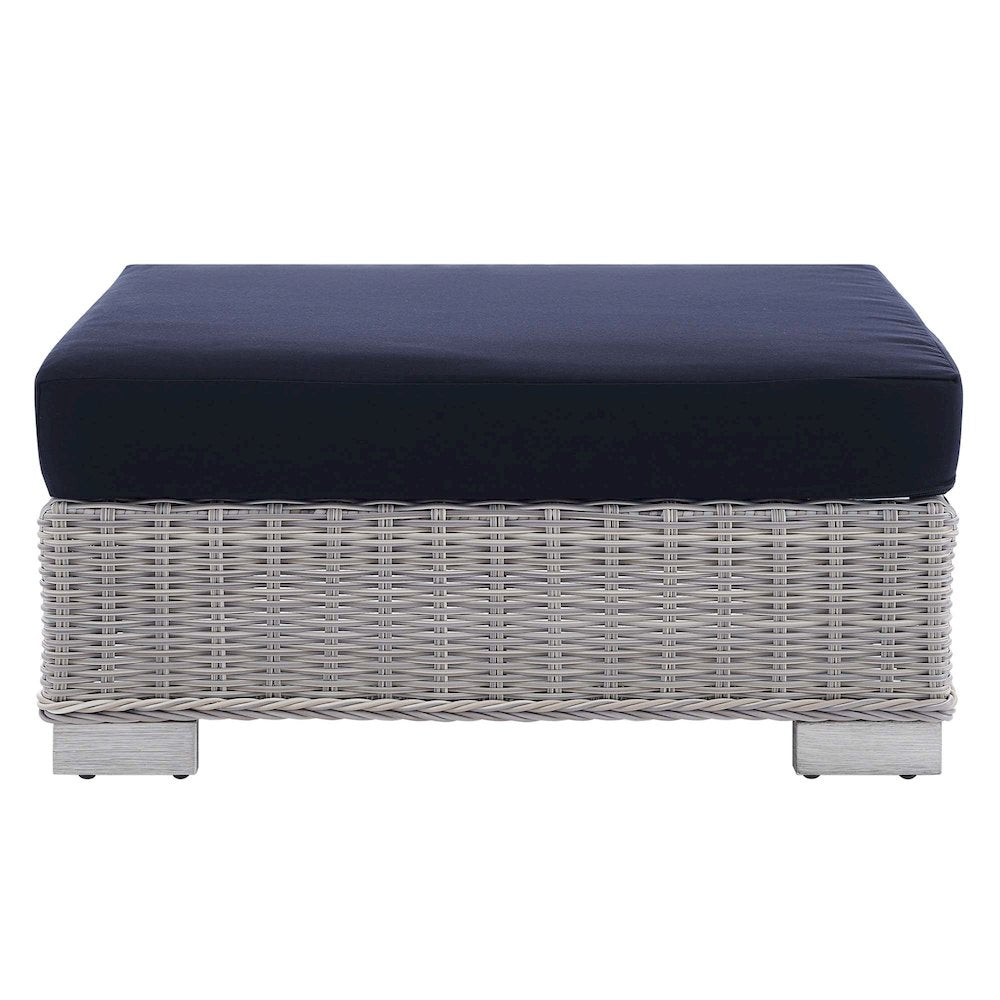 Conway Sunbrella Outdoor Patio Wicker Rattan Ottoman