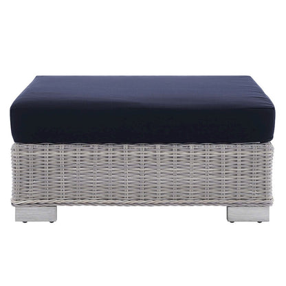 Conway Sunbrella Outdoor Patio Wicker Rattan Ottoman