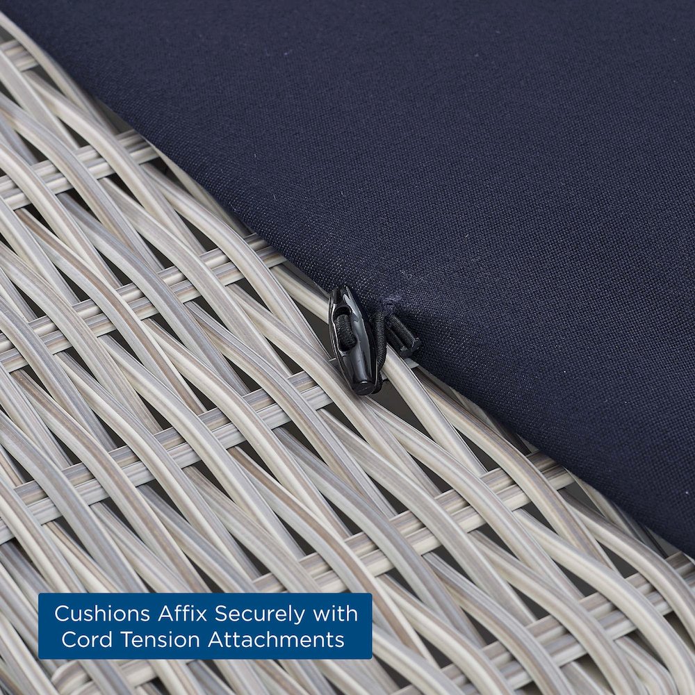 Conway Sunbrella Outdoor Patio Wicker Rattan Ottoman