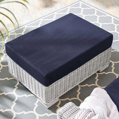 Conway Sunbrella Outdoor Patio Wicker Rattan Ottoman