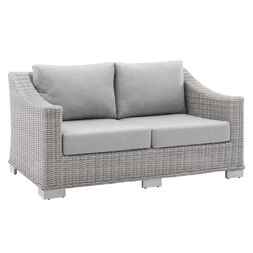 Conway Sunbrella Outdoor Patio Wicker Rattan Loveseat