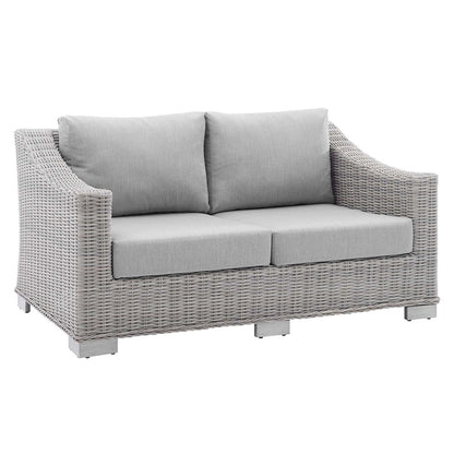 Conway Sunbrella Outdoor Patio Wicker Rattan Loveseat