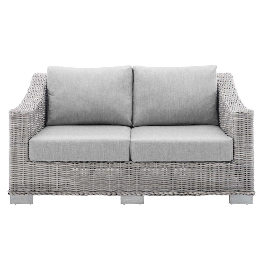 Conway Sunbrella Outdoor Patio Wicker Rattan Loveseat