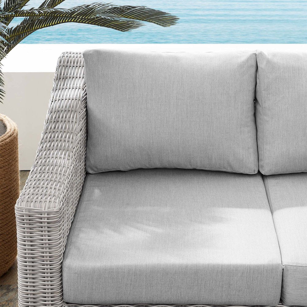 Conway Sunbrella Outdoor Patio Wicker Rattan Loveseat