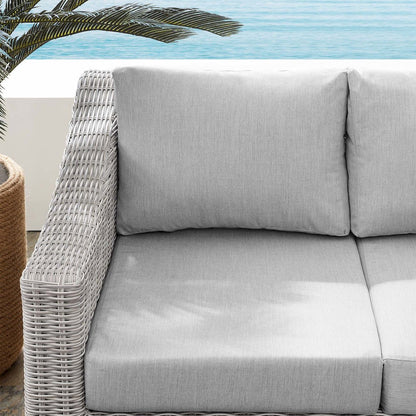 Conway Sunbrella Outdoor Patio Wicker Rattan Loveseat