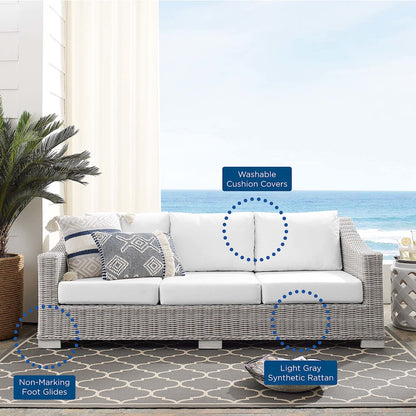Conway Sunbrella Outdoor Patio Wicker Rattan Sofa