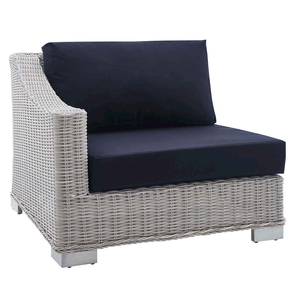 Conway Sunbrella Outdoor Patio Wicker Rattan Left-Arm Chair
