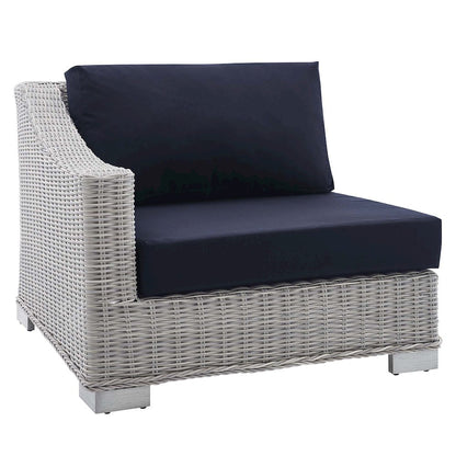 Conway Sunbrella Outdoor Patio Wicker Rattan Left-Arm Chair