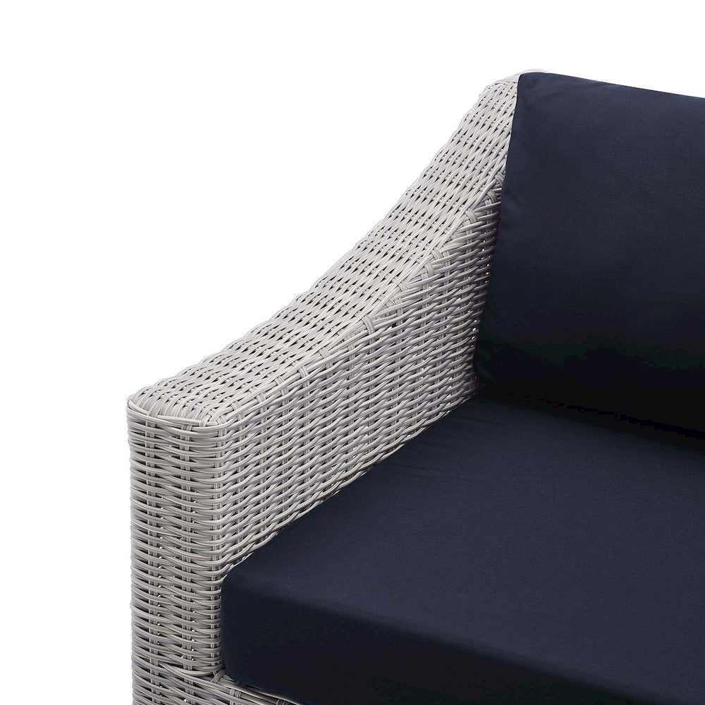 Conway Sunbrella Outdoor Patio Wicker Rattan Left-Arm Chair