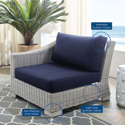 Conway Sunbrella Outdoor Patio Wicker Rattan Left-Arm Chair