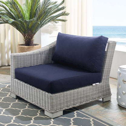 Conway Sunbrella Outdoor Patio Wicker Rattan Left-Arm Chair