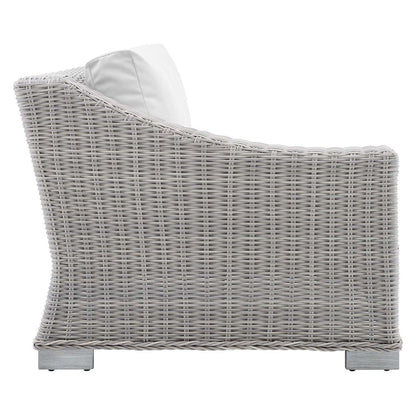 Conway Sunbrella Outdoor Patio Wicker Rattan Left-Arm Chair