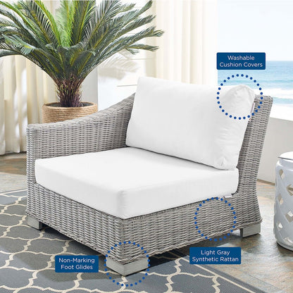 Conway Sunbrella Outdoor Patio Wicker Rattan Left-Arm Chair