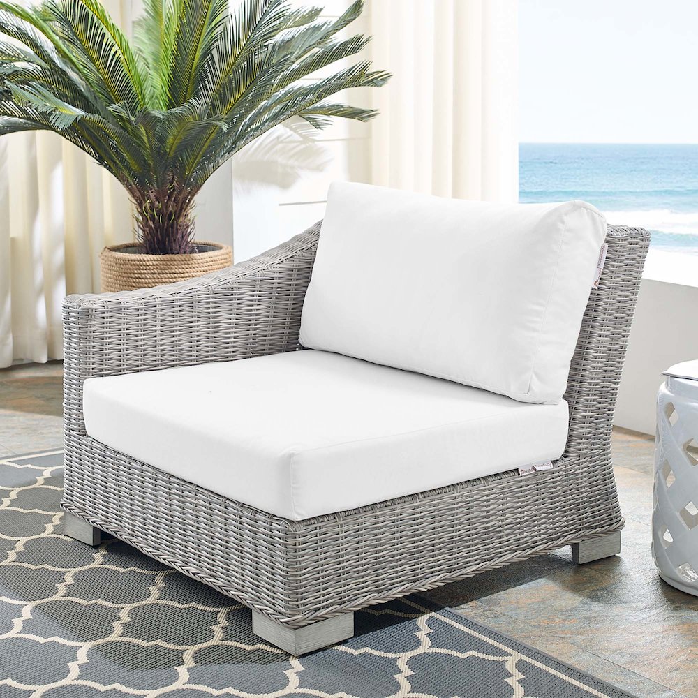 Conway Sunbrella Outdoor Patio Wicker Rattan Left-Arm Chair