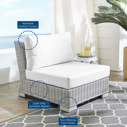 Conway Sunbrella Outdoor Patio Wicker Rattan Armless Chair