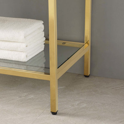 Kingsley 50" Gold Stainless Steel Bathroom Vanity