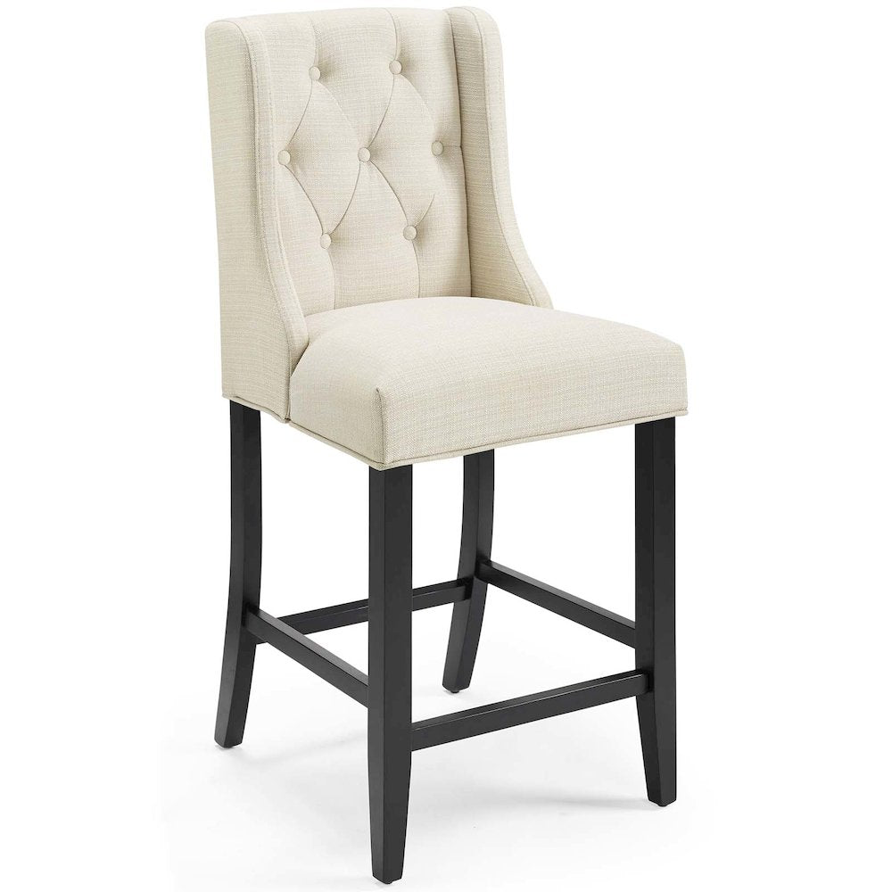 Baronet Upholstered Fabric Counter Bar Stool Set of 2
