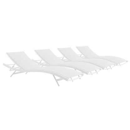 Glimpse Outdoor Patio Mesh Chaise Lounge Set of 4