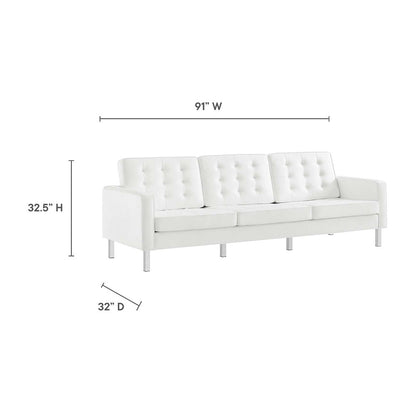 Loft 3-Piece Tufted Vegan Leather Furniture Set