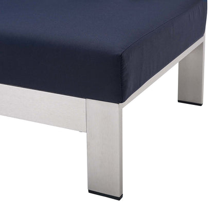 Shore Sunbrella Fabric Aluminum Outdoor Patio Right-Arm Loveseat