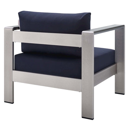 Shore Sunbrella Fabric Aluminum Outdoor Patio Armchair