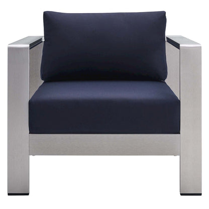 Shore Sunbrella Fabric Aluminum Outdoor Patio Armchair
