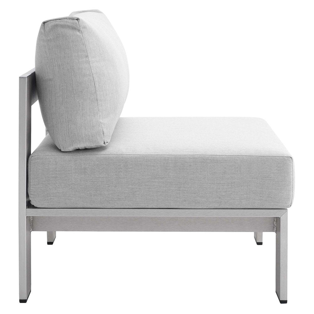 Shore Sunbrella Fabric Aluminum Outdoor Patio Armless Chair