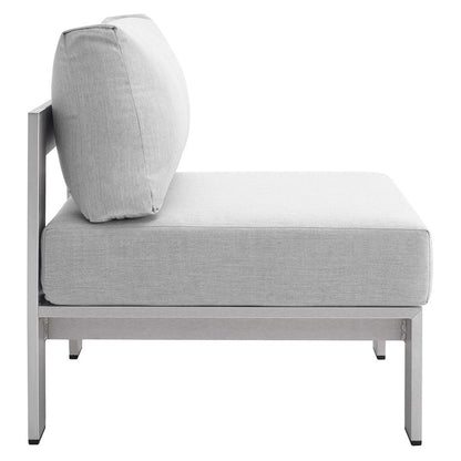 Shore Sunbrella Fabric Aluminum Outdoor Patio Armless Chair