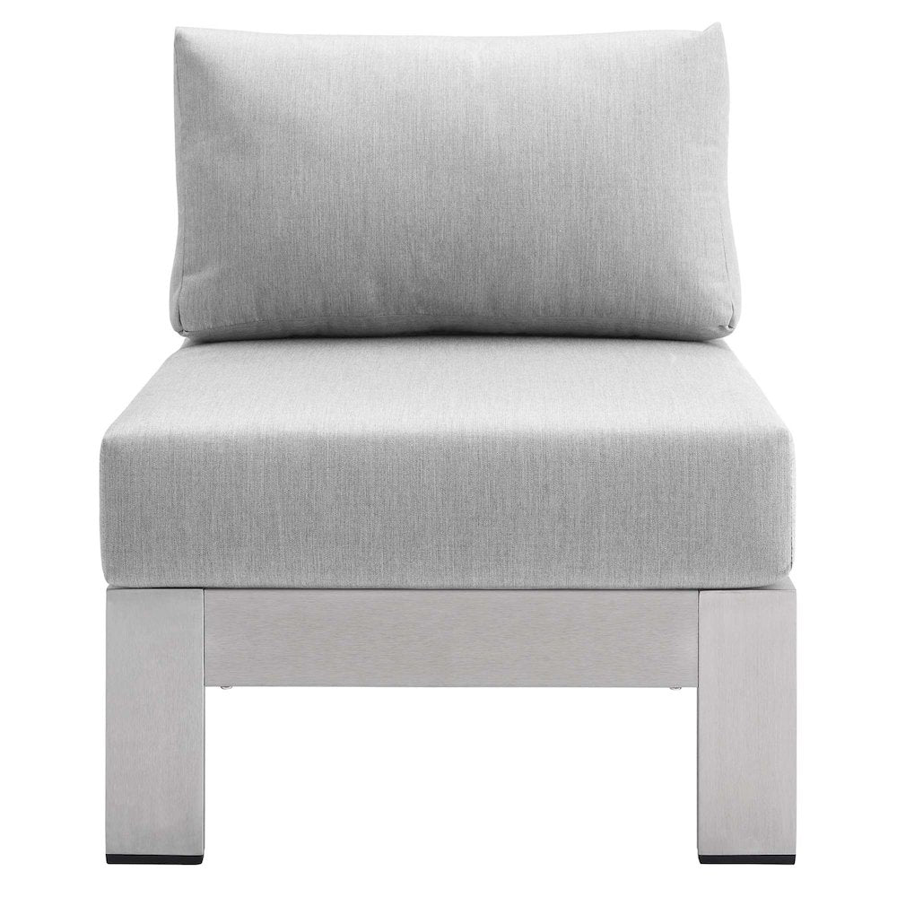 Shore Sunbrella Fabric Aluminum Outdoor Patio Armless Chair