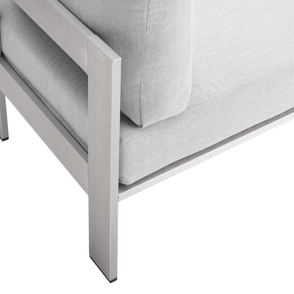 Shore Sunbrella Fabric Aluminum Outdoor Patio Armless Chair