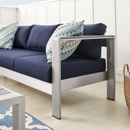Shore Sunbrella Fabric Aluminum Outdoor Patio Sofa