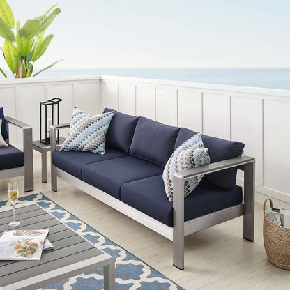 Shore Sunbrella Fabric Aluminum Outdoor Patio Sofa