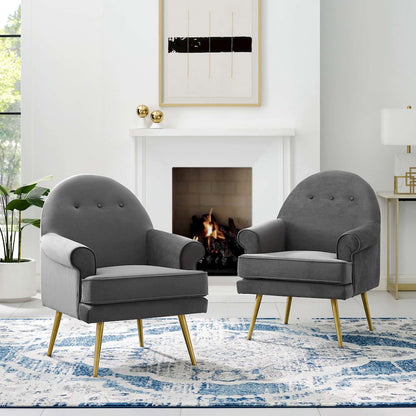 Revive Performance Velvet Armchair Set of 2