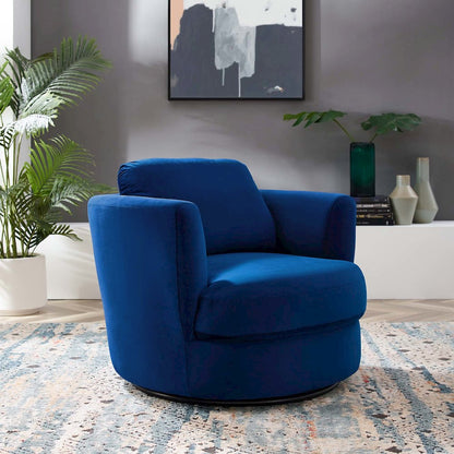 Pirouette Performance Velvet Swivel Armchair