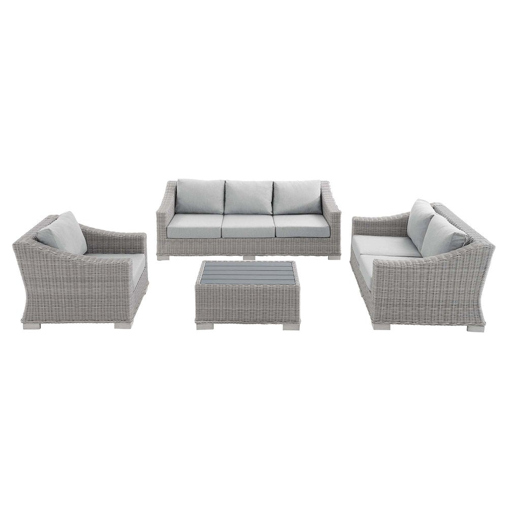Conway 4-Piece Sunbrella Outdoor Patio Wicker Rattan Furniture Set