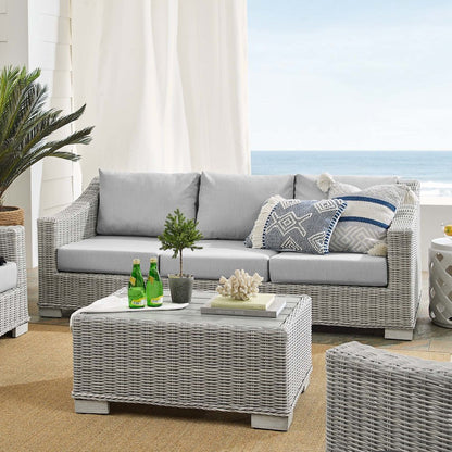 Conway 4-Piece Sunbrella Outdoor Patio Wicker Rattan Furniture Set