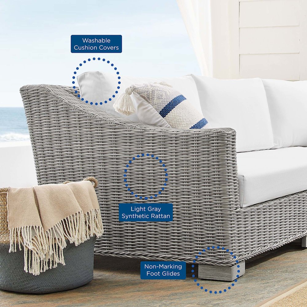Conway 4-Piece Sunbrella Outdoor Patio Wicker Rattan Furniture Set