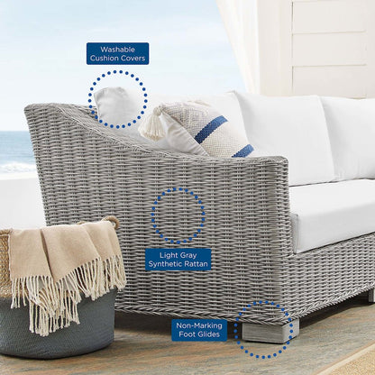 Conway 4-Piece Sunbrella Outdoor Patio Wicker Rattan Furniture Set