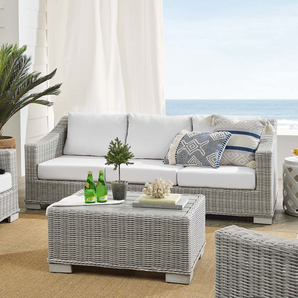Conway 4-Piece Sunbrella Outdoor Patio Wicker Rattan Furniture Set
