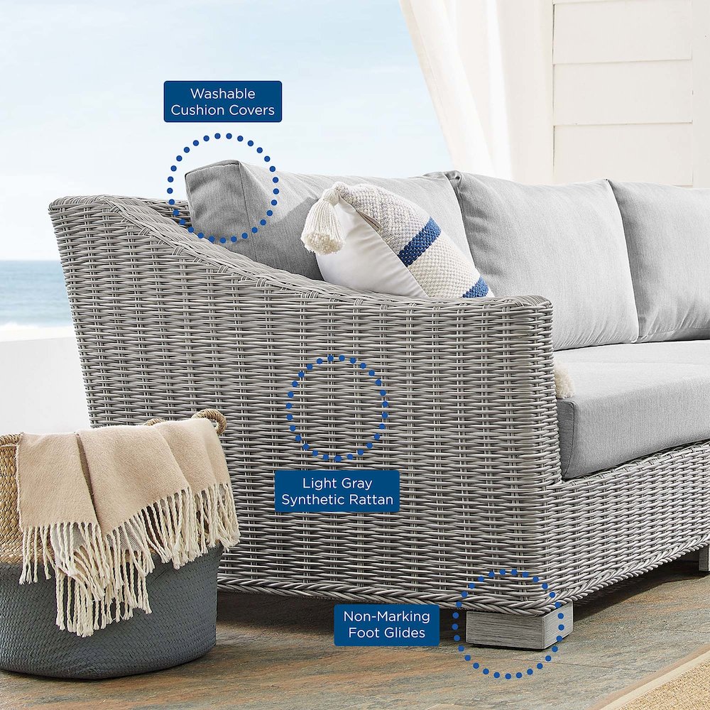 Conway 4-Piece Sunbrella Outdoor Patio Wicker Rattan Furniture Set