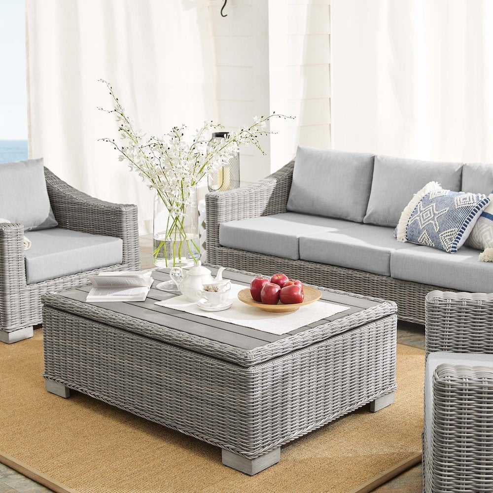 Conway 4-Piece Sunbrella Outdoor Patio Wicker Rattan Furniture Set