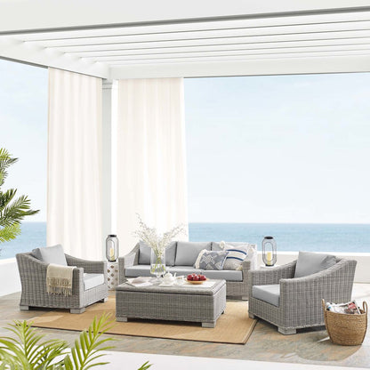 Conway 4-Piece Sunbrella Outdoor Patio Wicker Rattan Furniture Set