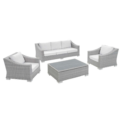 Conway 4-Piece Sunbrella Outdoor Patio Wicker Rattan Furniture Set