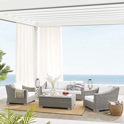 Conway 4-Piece Sunbrella Outdoor Patio Wicker Rattan Furniture Set