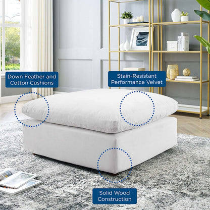 Commix Down Filled Overstuffed Performance Velvet Ottoman