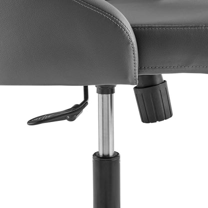 Distinct Tufted Swivel Vegan Leather Office Chair