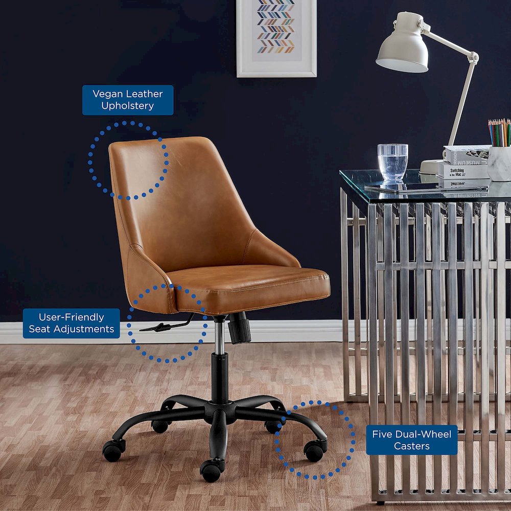 Designate Swivel Vegan Leather Office Chair