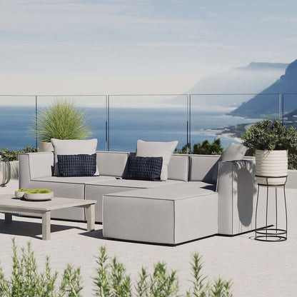 Saybrook 4-Piece Outdoor Patio Upholstered Sectional Sofa