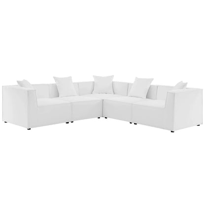 Saybrook 5-Piece Outdoor Patio Upholstered Sectional Sofa