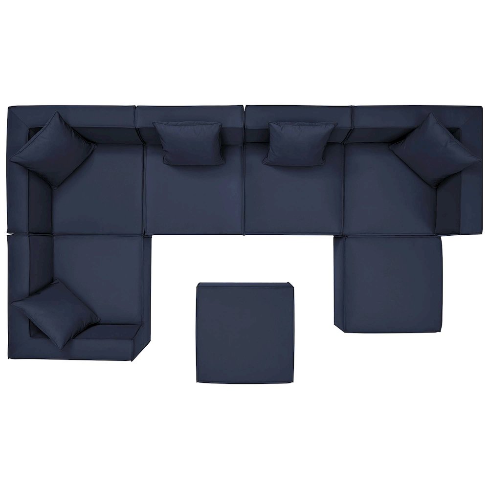 Saybrook 7-Piece Outdoor Patio Upholstered Sectional Sofa